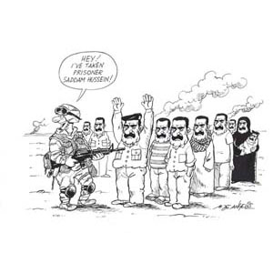 	Gulf war, Saddam prisoner, Cartoonists  & Writers  Syndicatee	